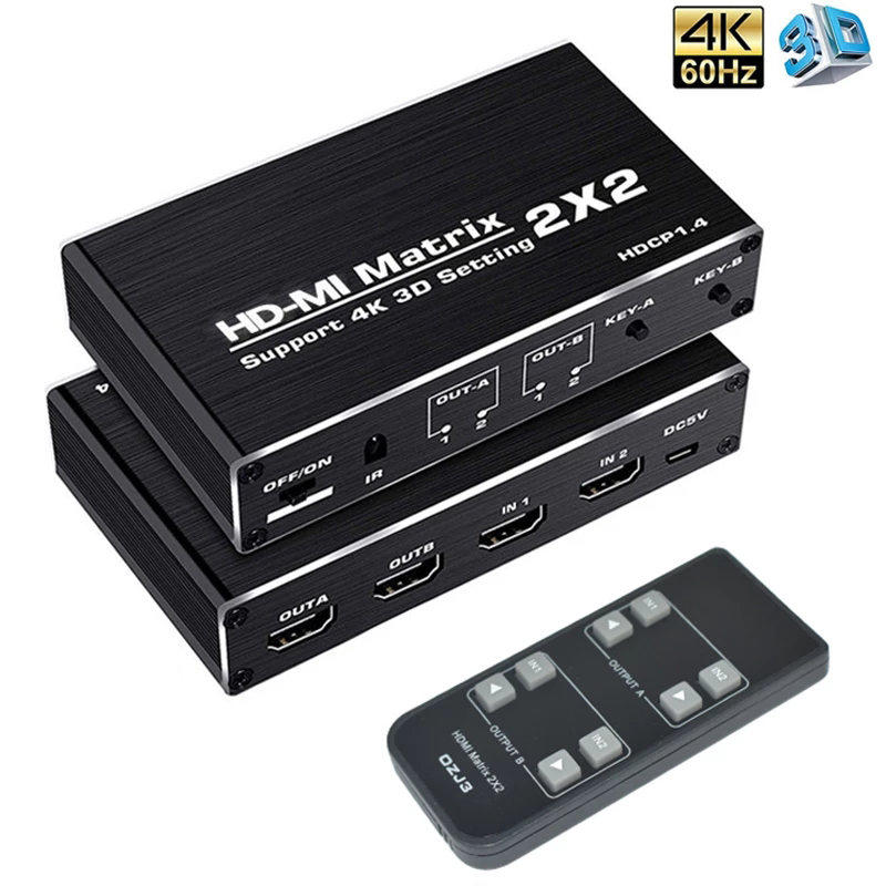 4K HDMI ó Ʈ 2x2 HDMI Ʈ 2 in 2 out HDMI ġ й ȯ Ʈ 4K60Hz YUV 4:2:0 (IR  )